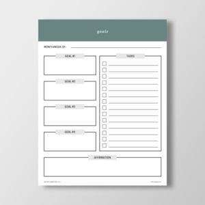 Blank Goals Worksheet Printable