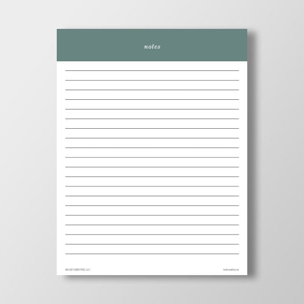 Blank Notes Printable