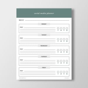 Blank Social Media Planner Printable