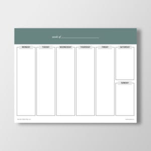 Blank Weekly Planner Printable Worksheet